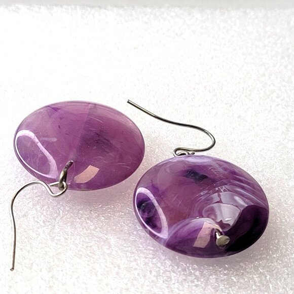 Purple Round Small Earrings - Picture 4 of 9